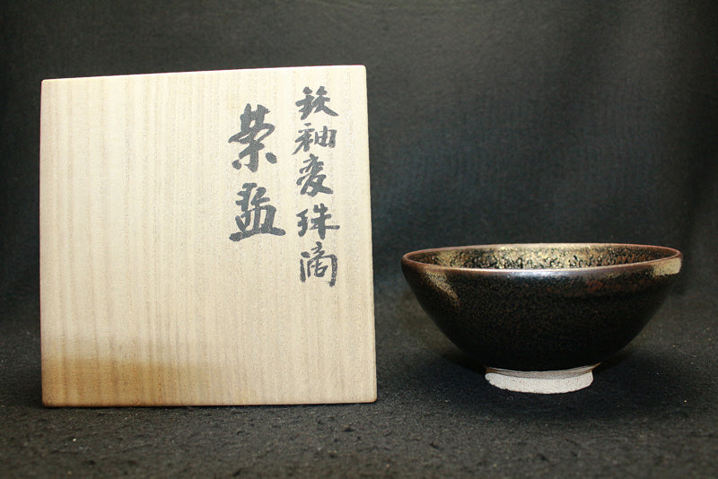 25265　木村盛和　(鉄釉変珠滴茶盌)　KIMURA Morikazu