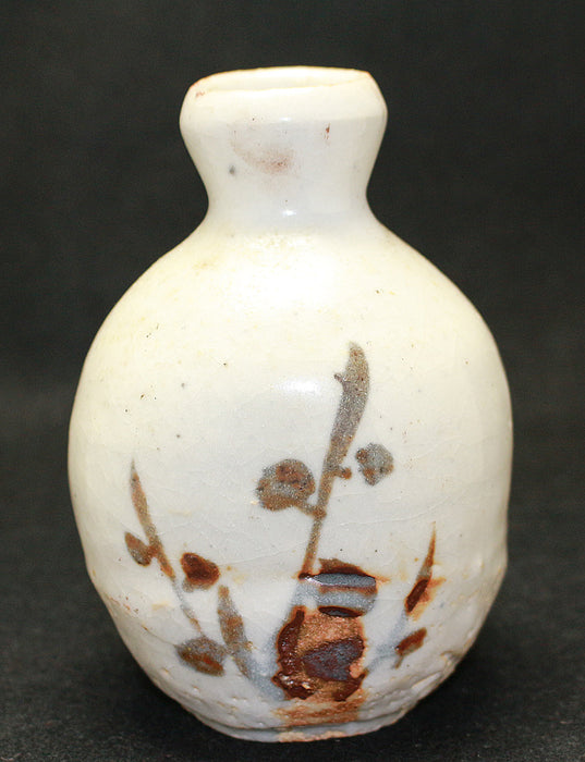 23612　人間国宝 荒川豊蔵　(Umenoe Shino sake bottle (Tatsu appraisal)) ARAKAWA Toyozo