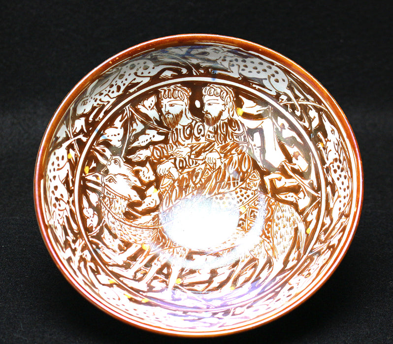 23778 人間国宝　加藤卓男  (raster glaze Camel and person pattern teacup)  KATO　Takuo