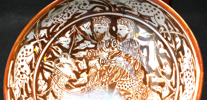 23778 人間国宝　加藤卓男  (raster glaze Camel and person pattern teacup)  KATO　Takuo