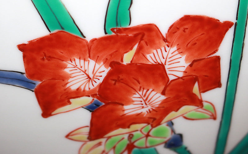 23221 人間国宝 14代酒井田柿右衛門 (Nigoshide Purple dew vase) SAKAIDA Kakiemon