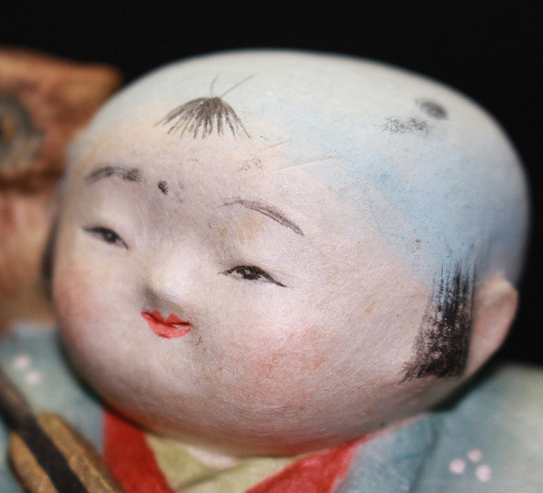 22187　人間国宝　鹿児島寿蔵　 (Japanese paper staining Pasting Paper plastic Doll `` Mimizuku Dayu '') KAGOSHIMA Juzo