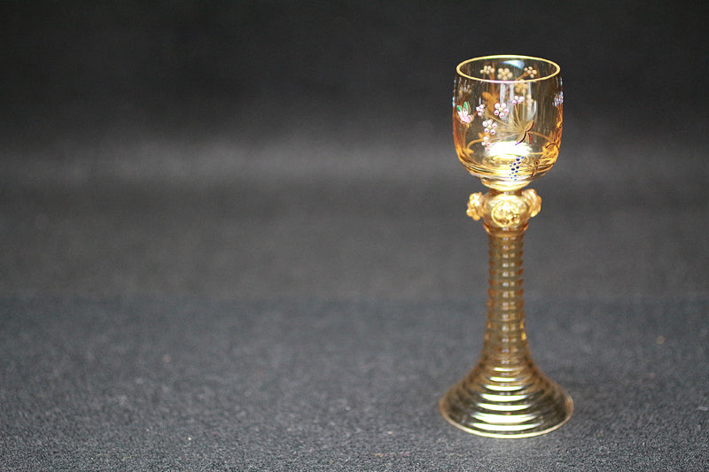 22942 19th century (Flower butterfly picture liqueur glass)